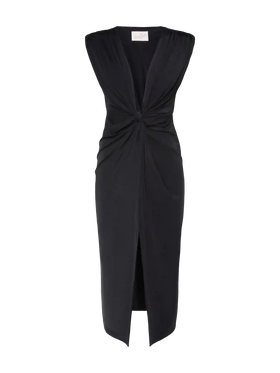 Schwarzes ärmelloses Maxikleid Marina