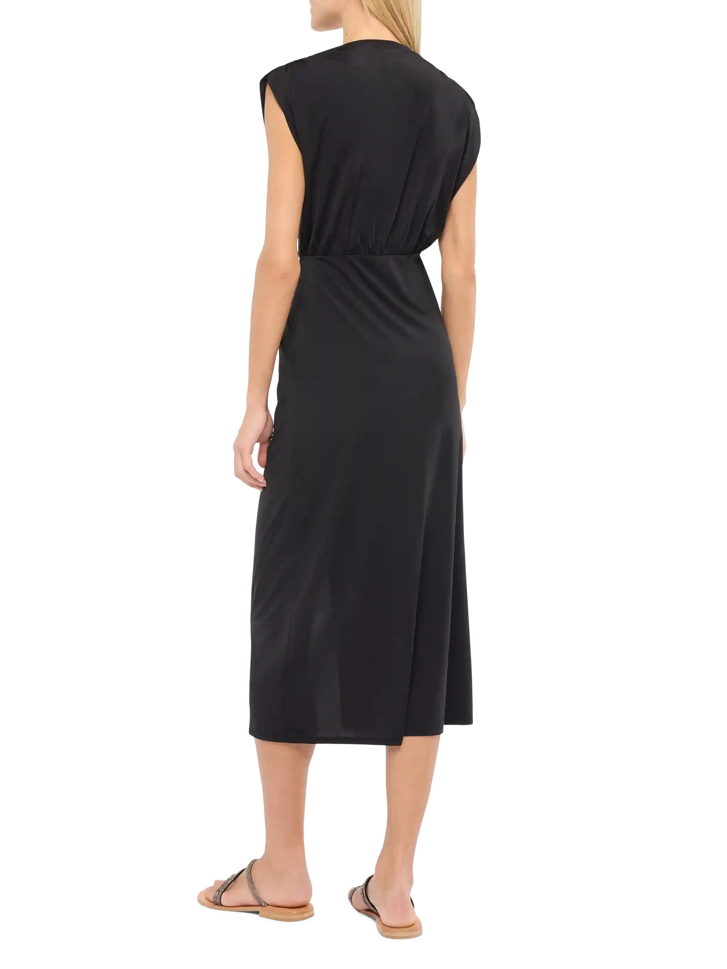 Schwarzes ärmelloses Maxikleid Marina