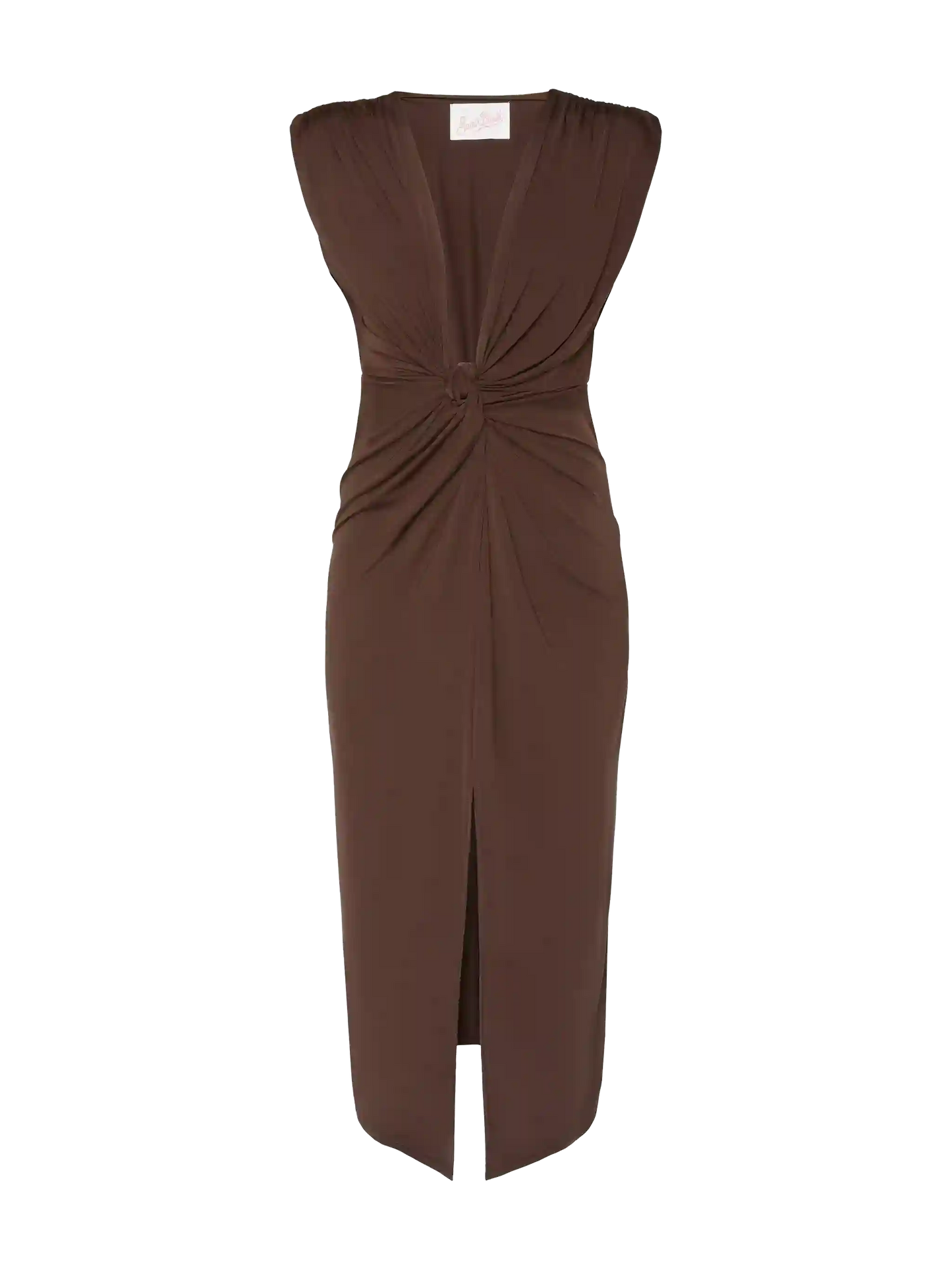 Marina braunes ärmelloses Maxikleid