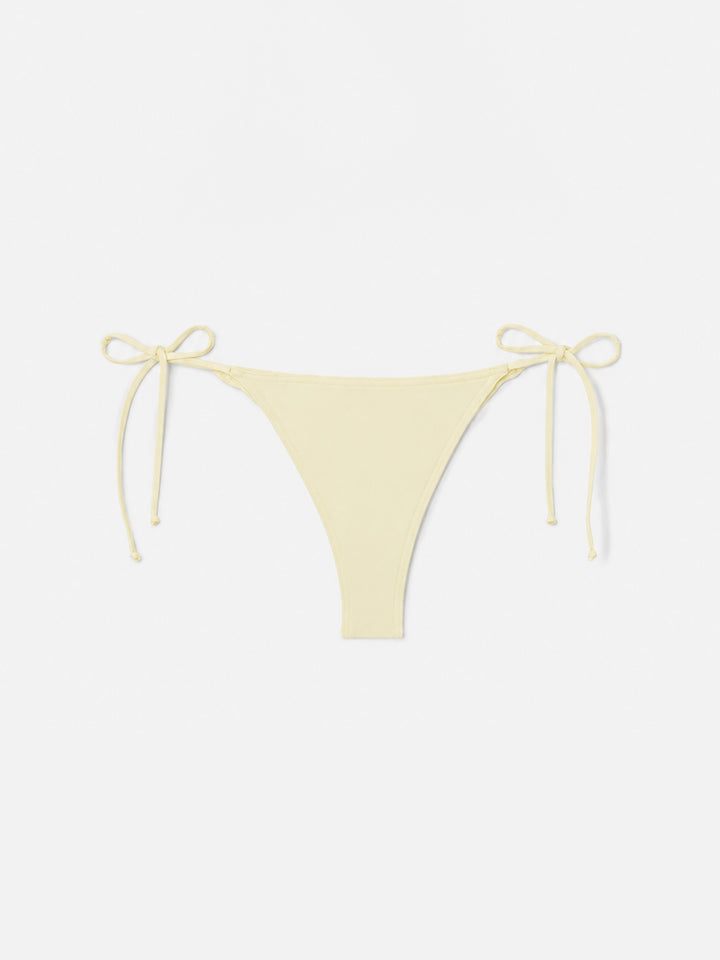 Leah Marielle butter yellow triangle bikini with ties