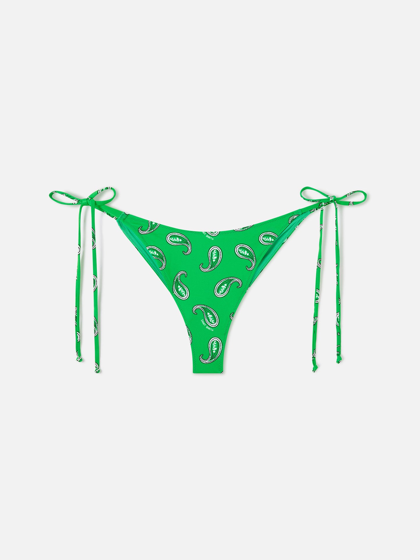 Culotte de bikini Marielle verte à imprimé paisley 