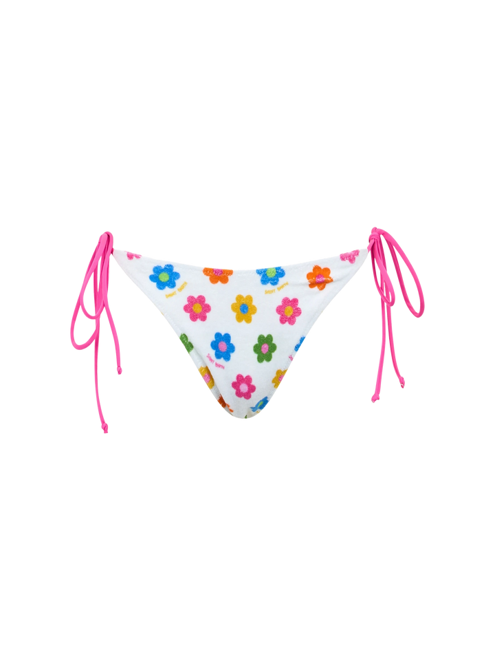 Woman terry bralette bikini Judy Marielle with daisy print