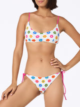 Damen Frottee-Bralette-Bikini Judy Marielle mit Gänseblümchen-Print