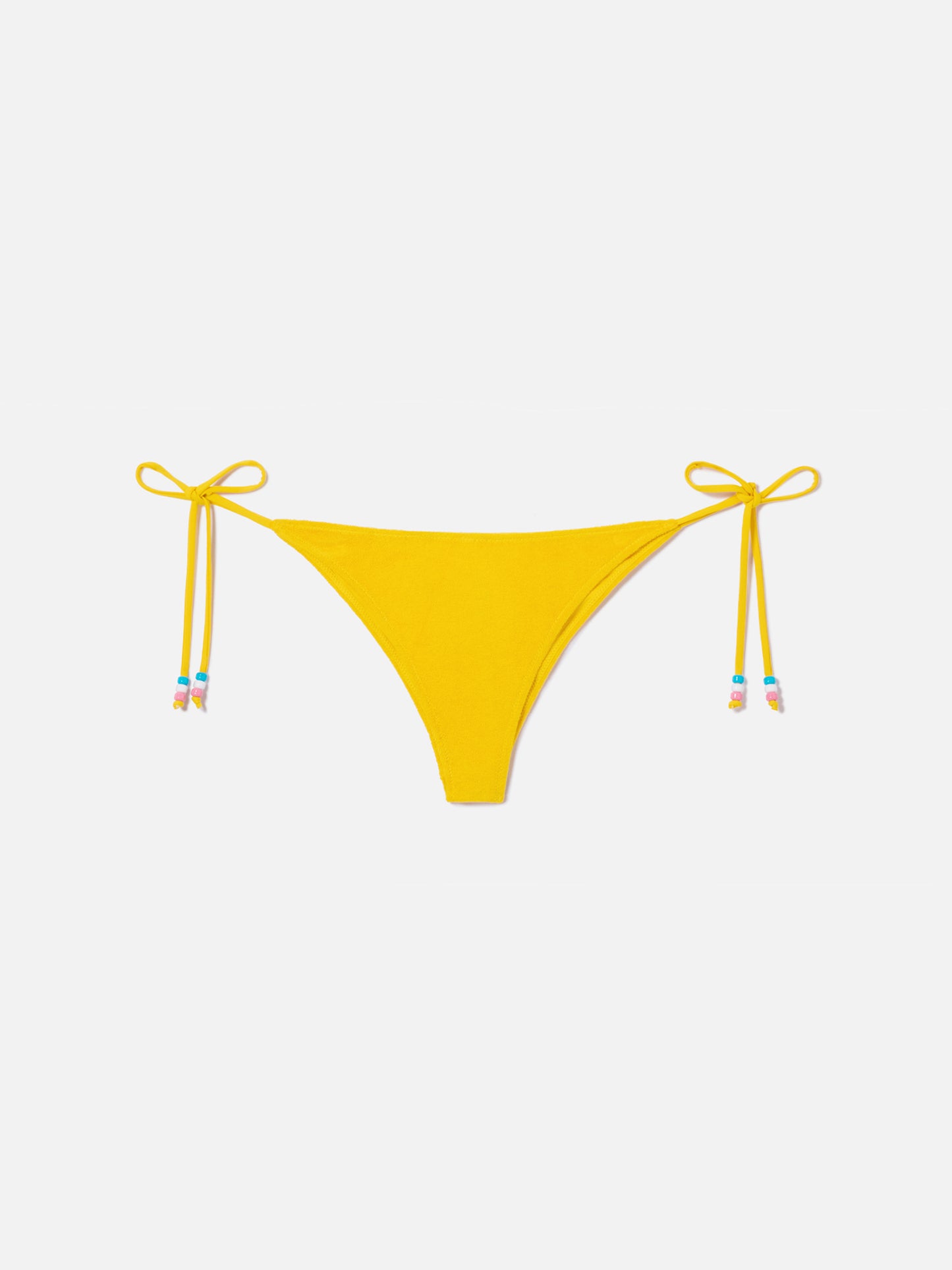 Yellow Marielle terry swim briefs with charms