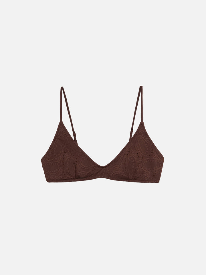 Bralette scollata in Sangallo bianco Paloma