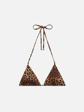 Leah Badeanzug mit Triangel-Oberteil und Animalier-Print