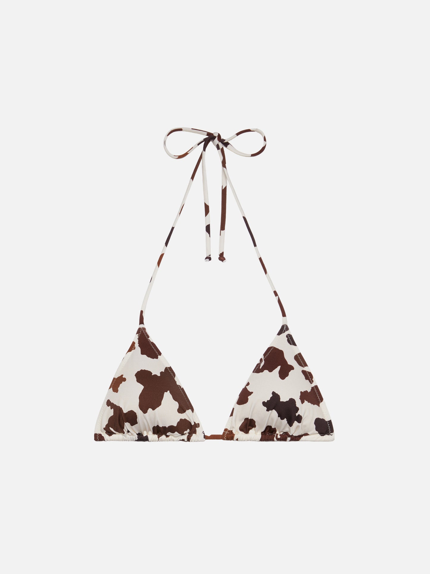 Leah top bikini triangolo con stampa muccata