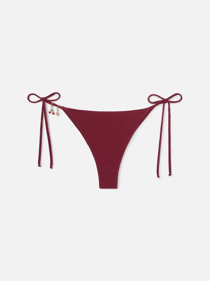 Leah Marielle Bikini mit rotem glänzendem Finish und Charms 