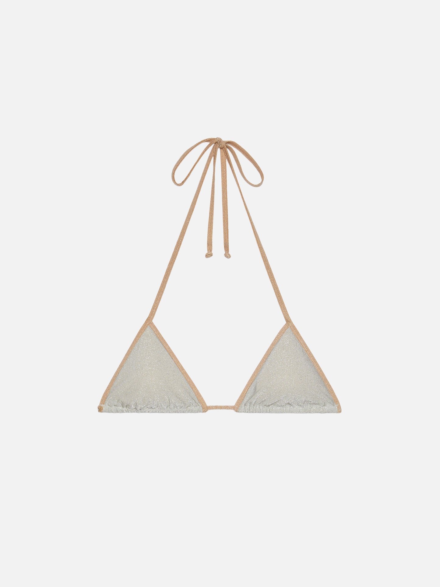 Leah silver lurex triangle top with gold piping