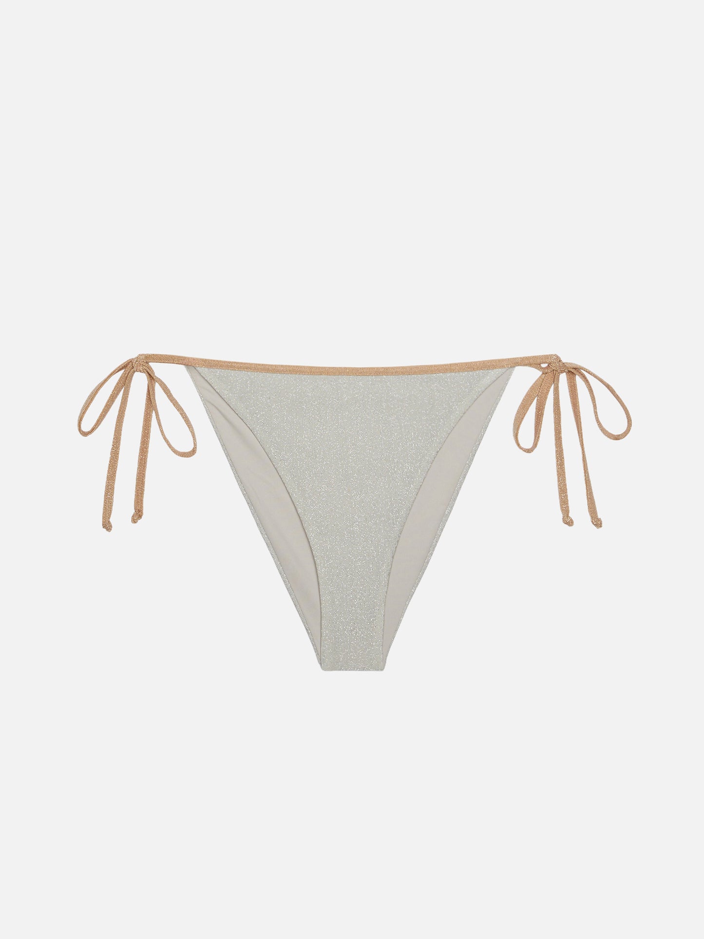 Marielle silver lurex classic swim briefs with gold piping