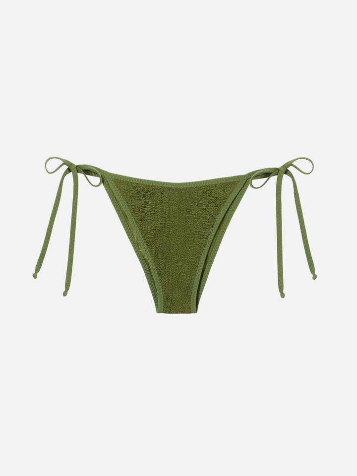 Wide shoulder strap bikini Zena Marielle in military green crinkle