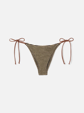 Slip mare Marielle modello brasiliana in tessuto crinkle a righe