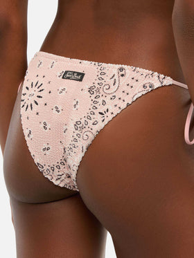 Marielle pink classic swim briefs with bandanna print