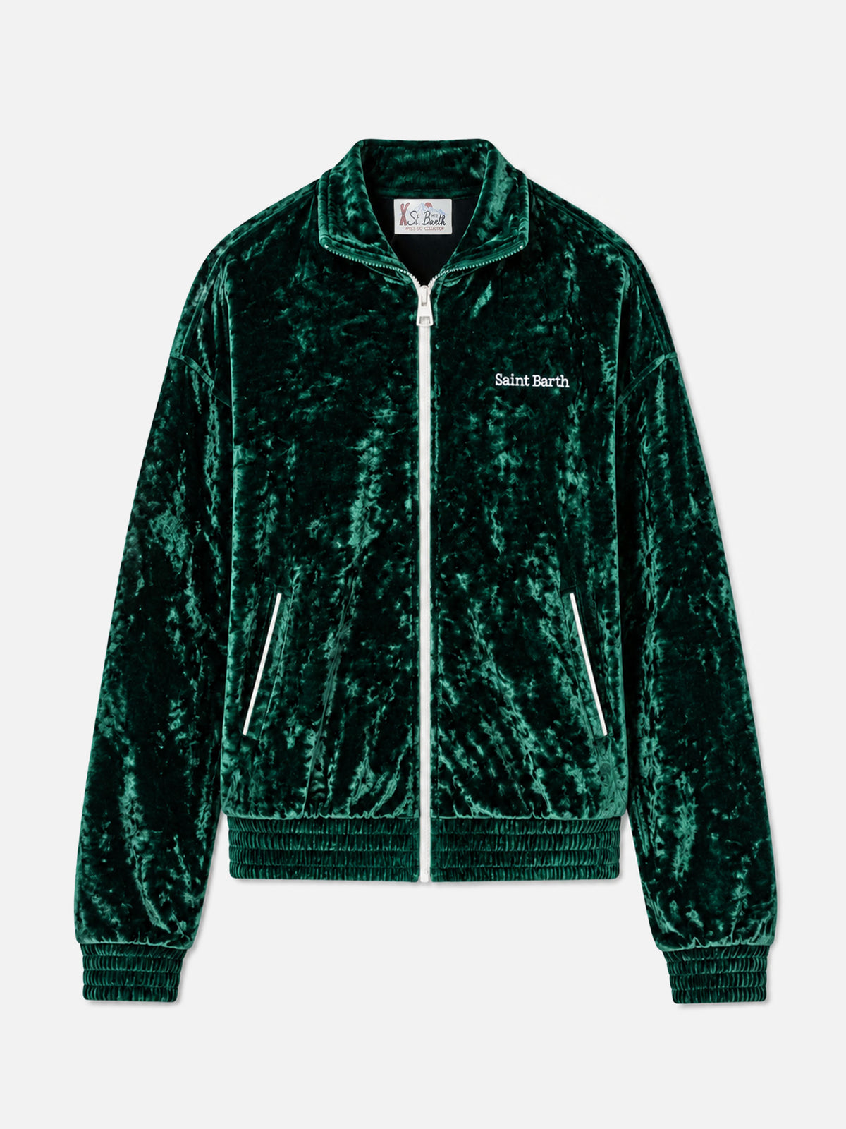 Dark green Miriam chenille sweatshirt with logo embroidery