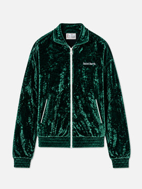 Dark green Miriam chenille sweatshirt with logo embroidery