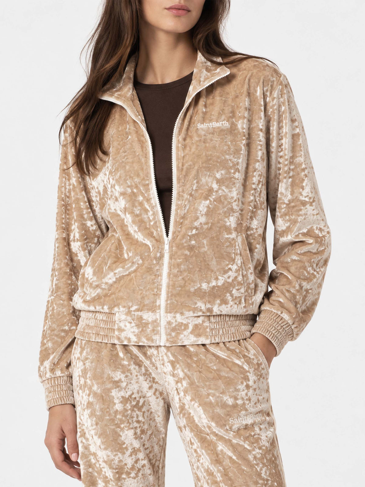 Beiges Chenille-Sweatshirt Miriam 