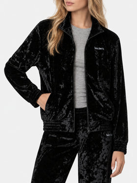 Sweat-shirt en chenille noire Miriam avec broderie 