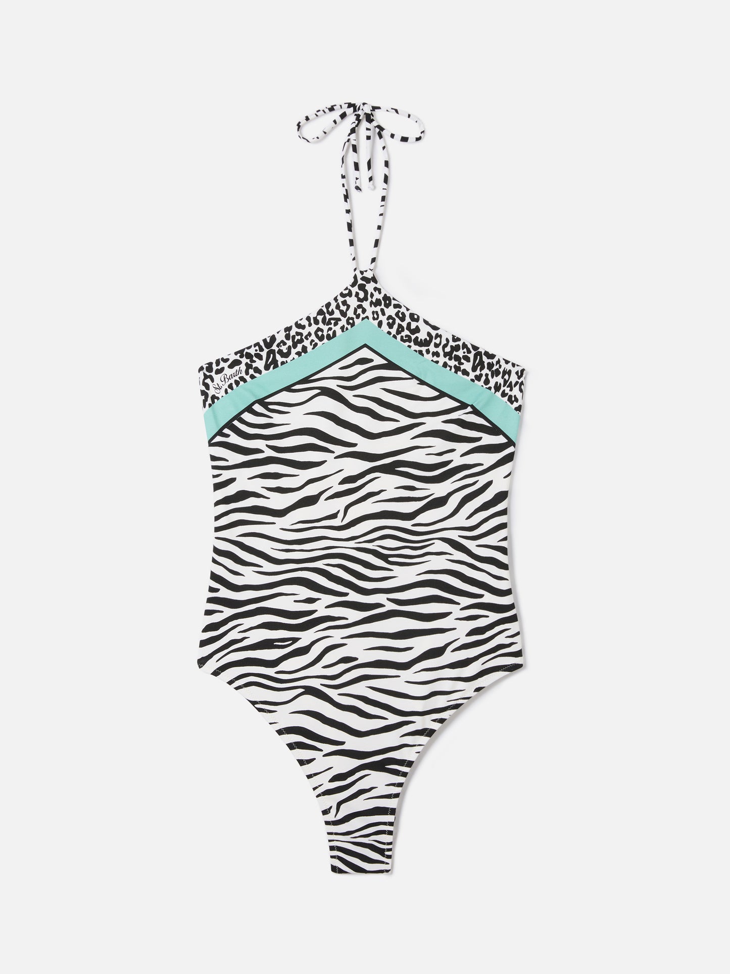 Meryem one-piece swimsuit with black zebra animal print