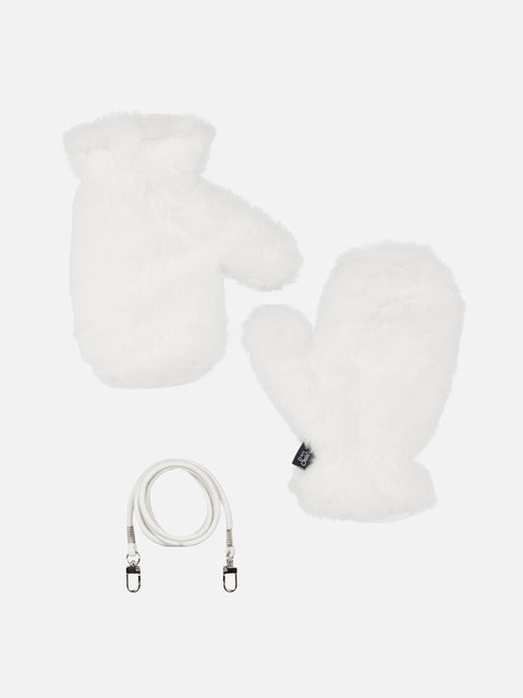 Woman white furry mittens Muffy - MC2 Saint Barth