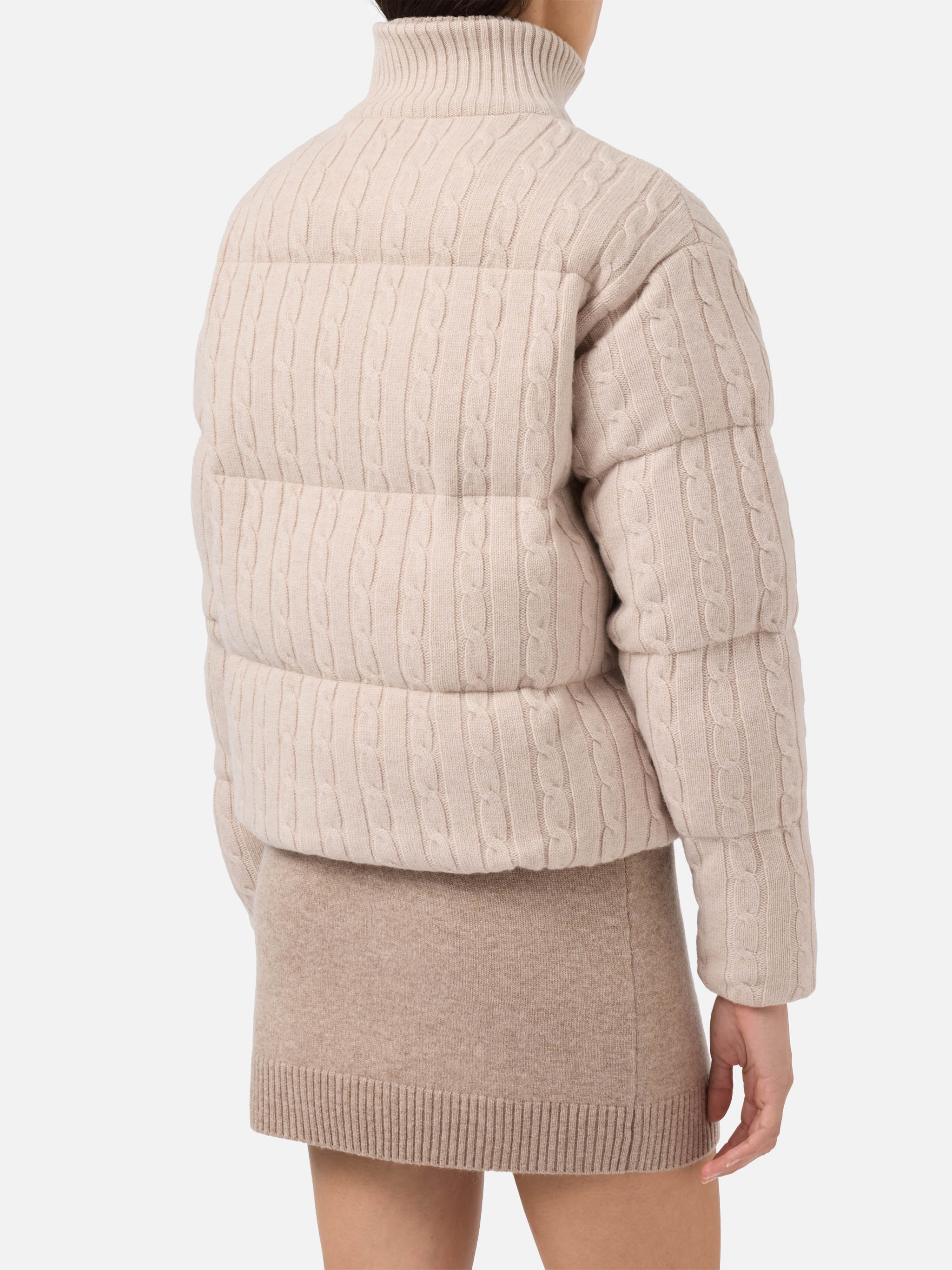 Mya padded cable-knit wool jacket – MC2 Saint Barth