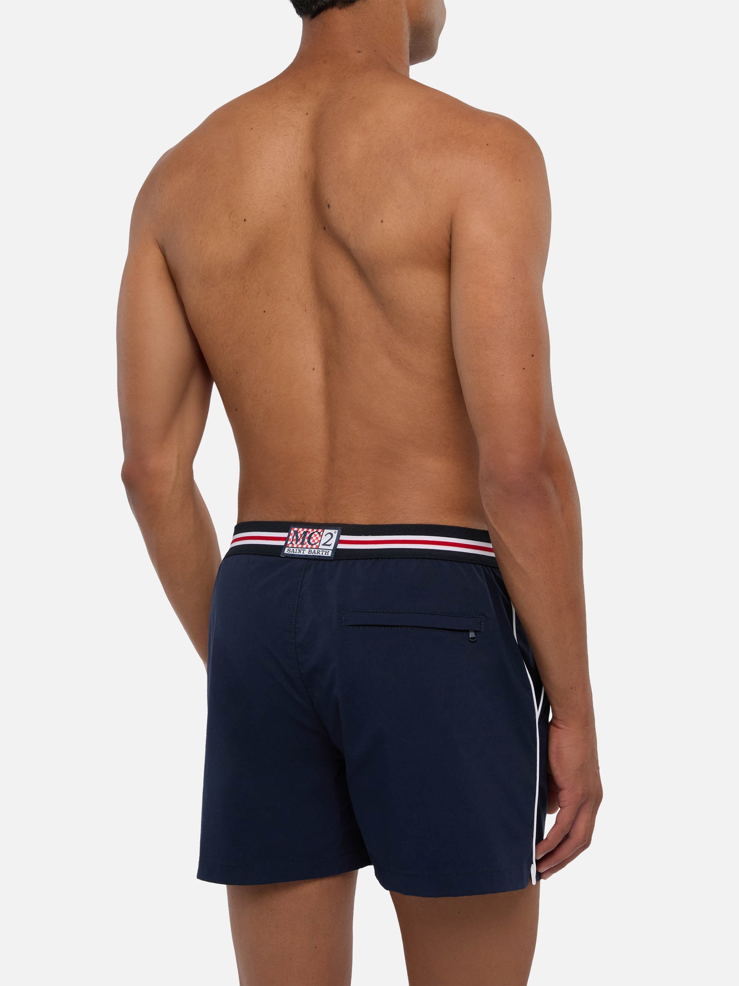 Navy blue fitted cut swim shorts Nad