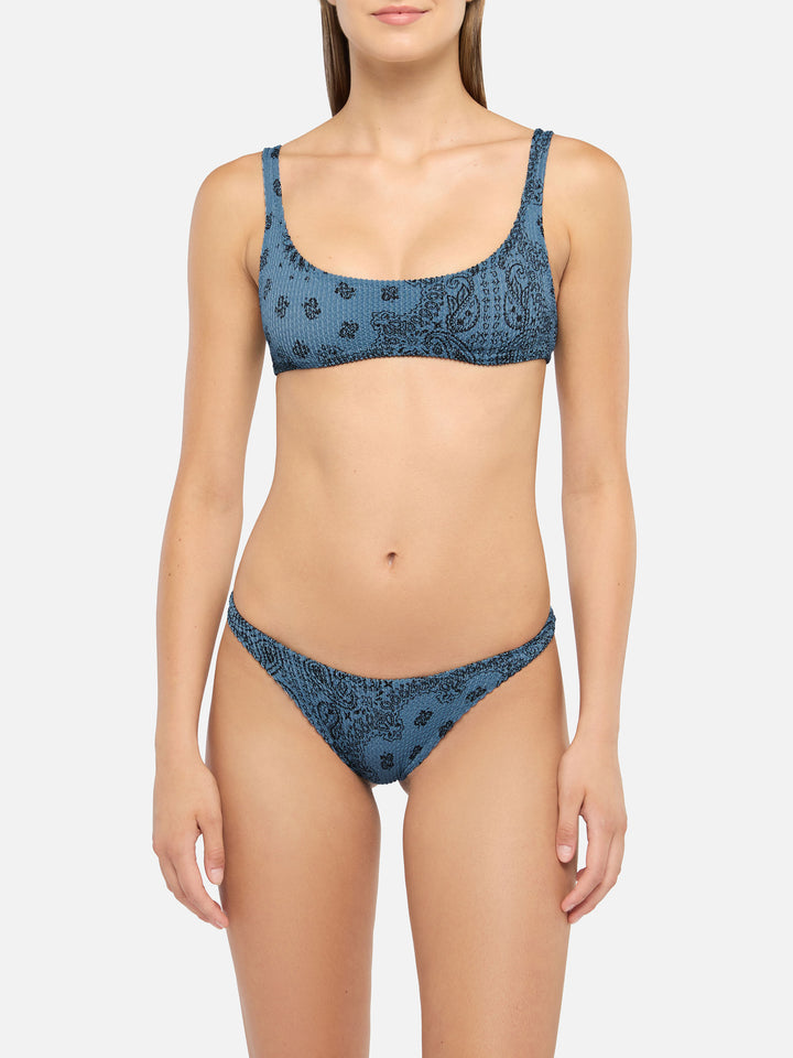 Naomi freche Badehose mit Bandanna-Print - Naima Crinkle klassisches Bralette-Top mit Bandanna-Print