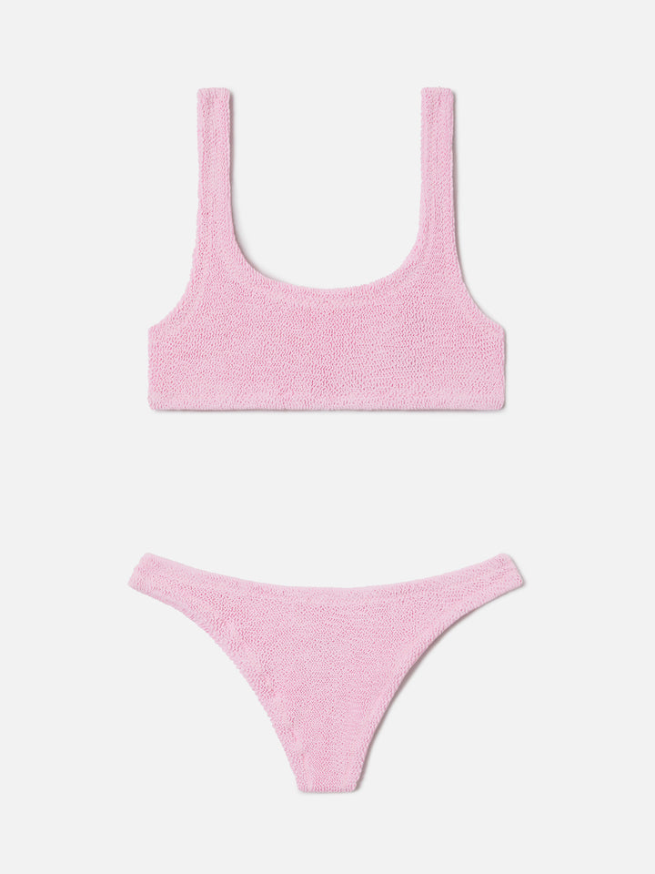 Naima Naomi bikini in pink crinkle fabric