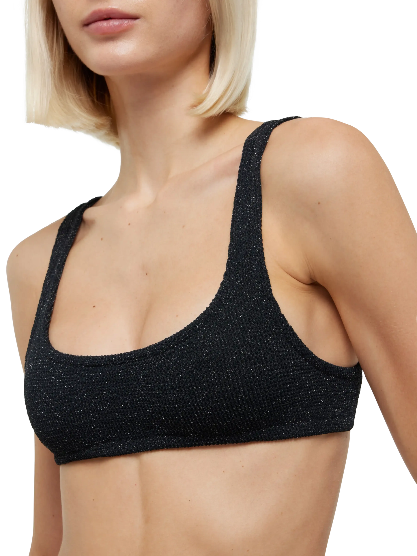 Classic crinkle lurex bralette bikini Naima Naomi in black