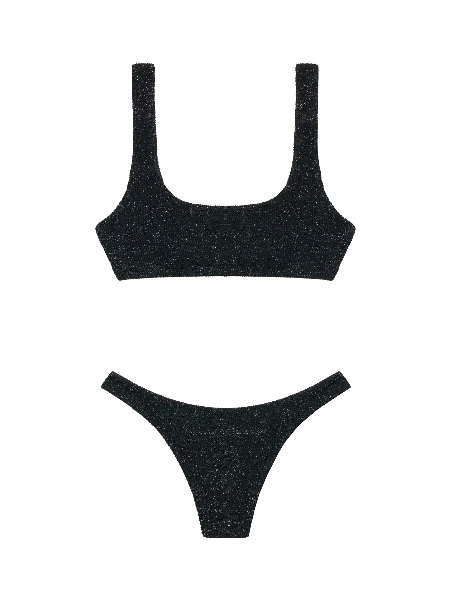 Classic crinkle lurex bralette bikini Naima Naomi in black