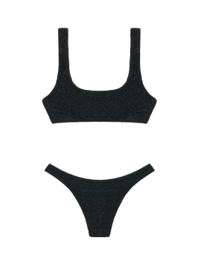Classic crinkle lurex bralette bikini Naima Naomi in black