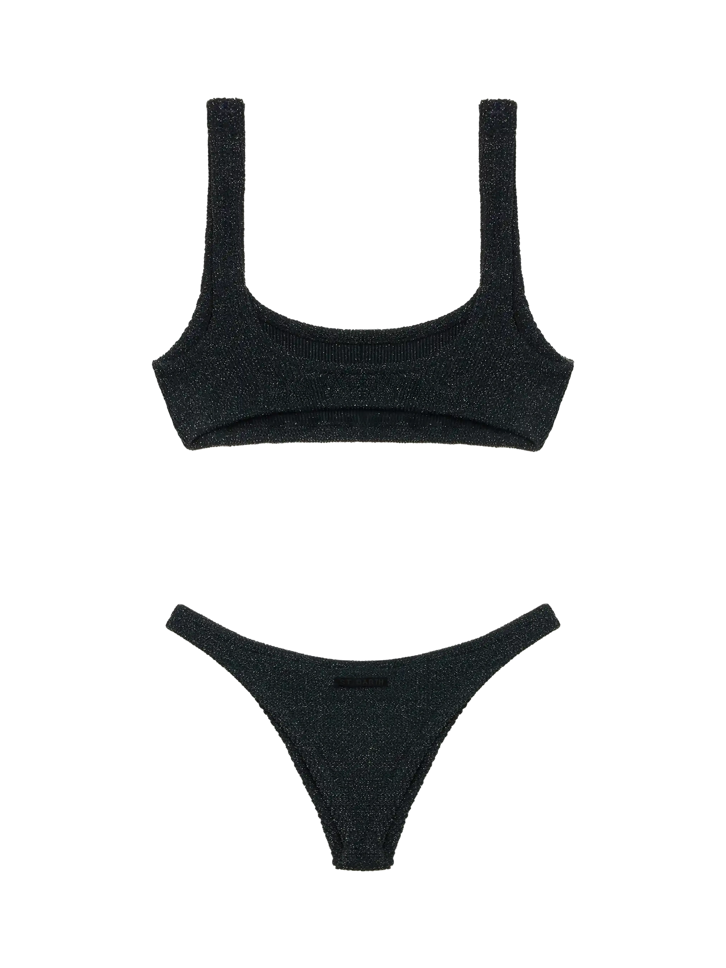 Classic crinkle lurex bralette bikini Naima Naomi in black