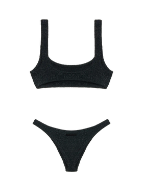 Classic crinkle lurex bralette bikini Naima Naomi in black