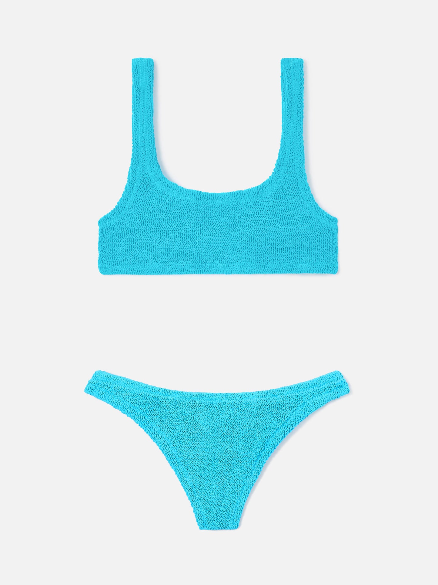 Naima Naomi Bikini aus türkisfarbenem Crinkle-Stoff 