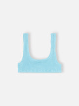 Bralette classica da donna crinkle di colore azzurro Naima