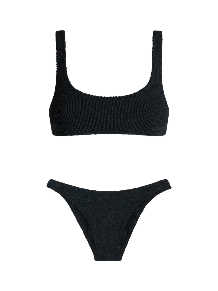Bikini da donna a bralette classico nero crinkle Naima Elise