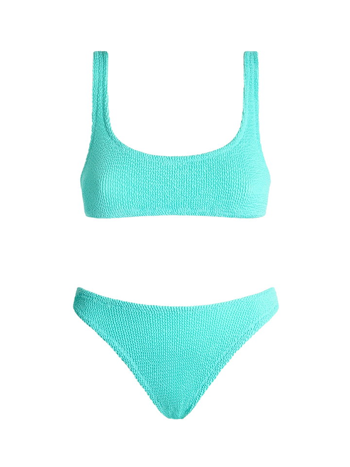 Woman water green classic crinkle bikini Naima Elise