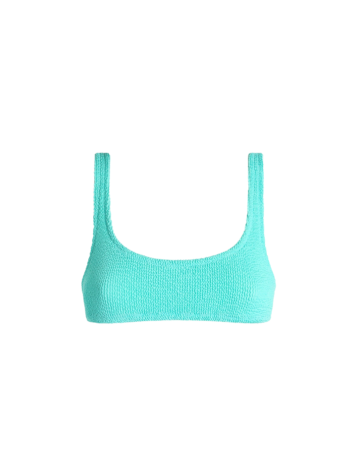 Wassergrüner klassischer Crinkle-Bralette für Damen Naima