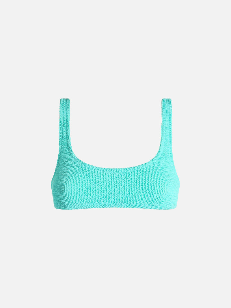 Bralette classica da donna crinkle color verde acqua Naima