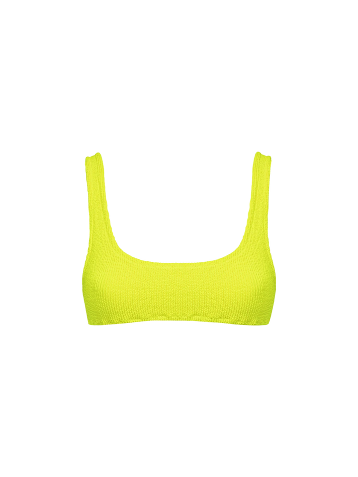 Woman fluo yellow classic crinkle bralette Naima