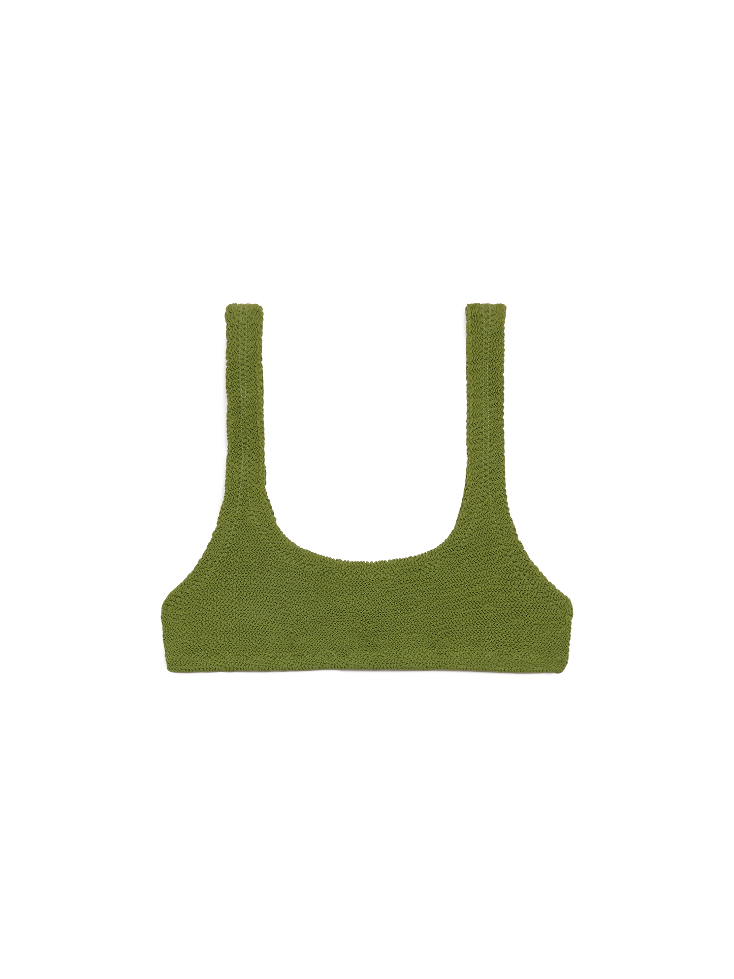 Naima military green crinkle classic bralette top