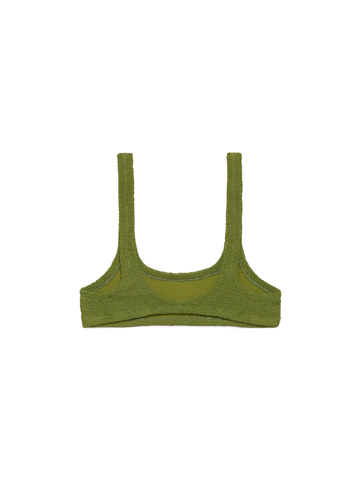 Naima military green crinkle classic bralette top