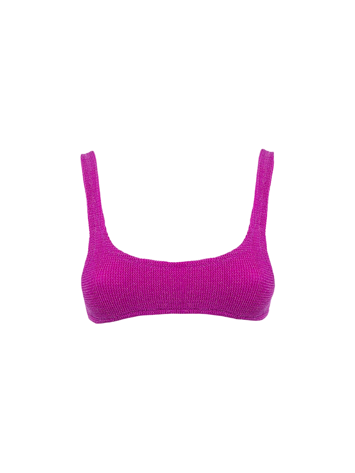 Klassisches Crinkle-Bralette für Damen in Fuchsia aus Lurex Naima