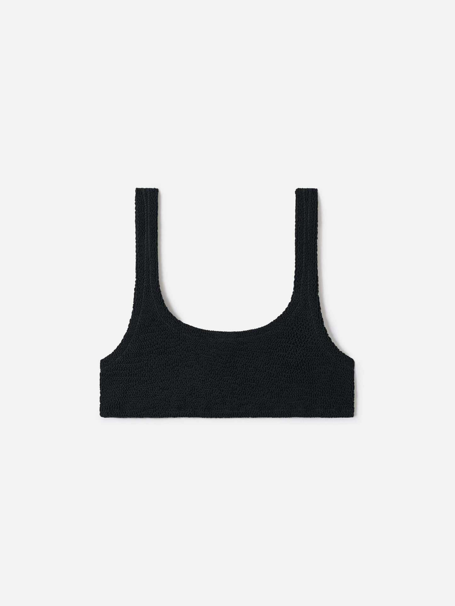 Naima bralette bikini top in black crinkle fabric