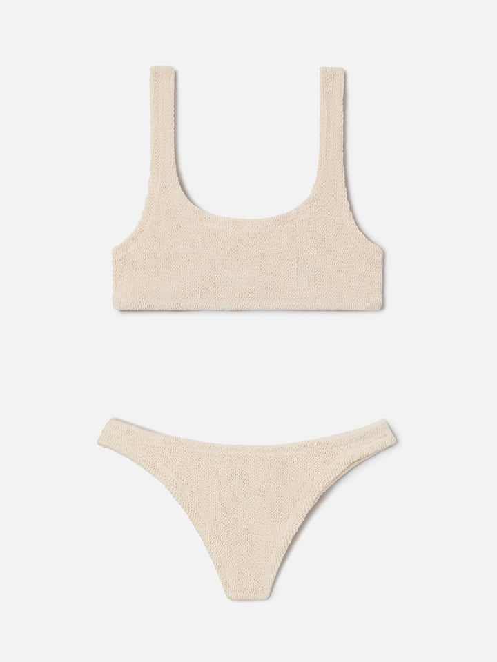 Naima Naomi beige crinkle bikini