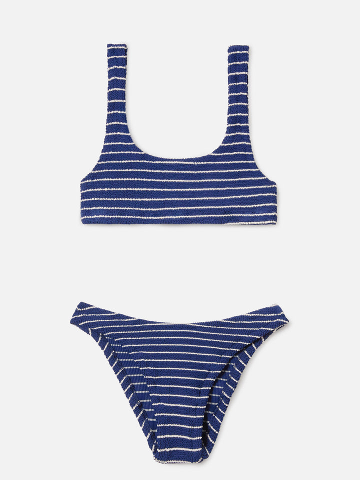 Bikini Naima Elise crinkle blu a righe