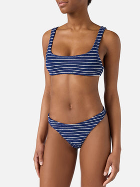 Bikini Naima Elise crinkle blu a righe