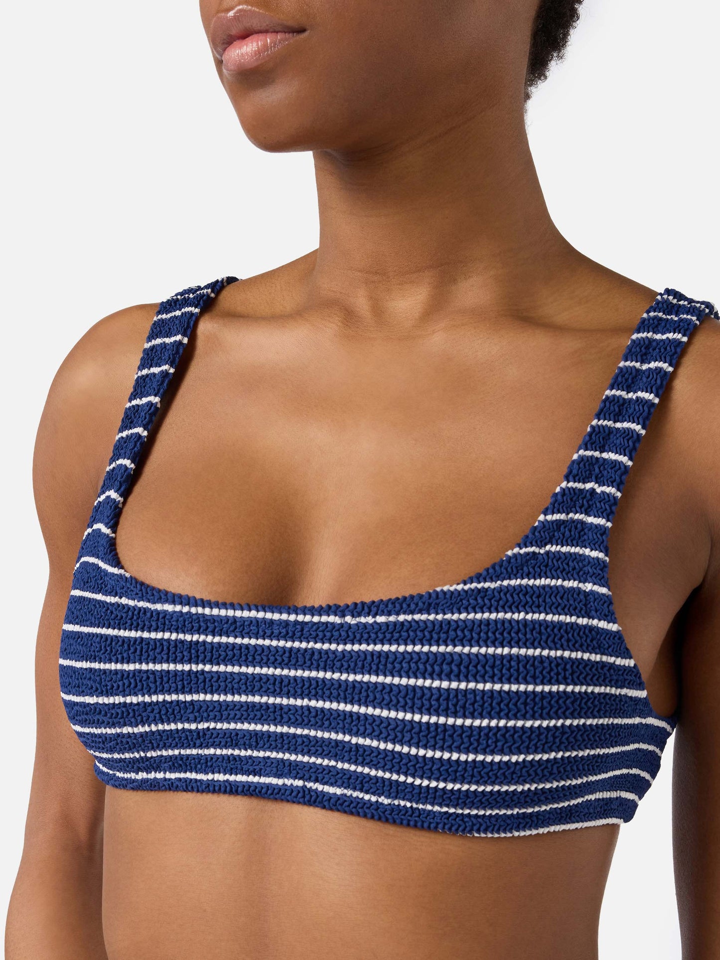 Bikini Naima Elise crinkle blu a righe