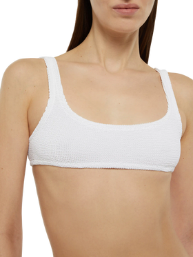 Naomi white crinkle cheeky swim briefs - Naima white crinkle classic bralette top