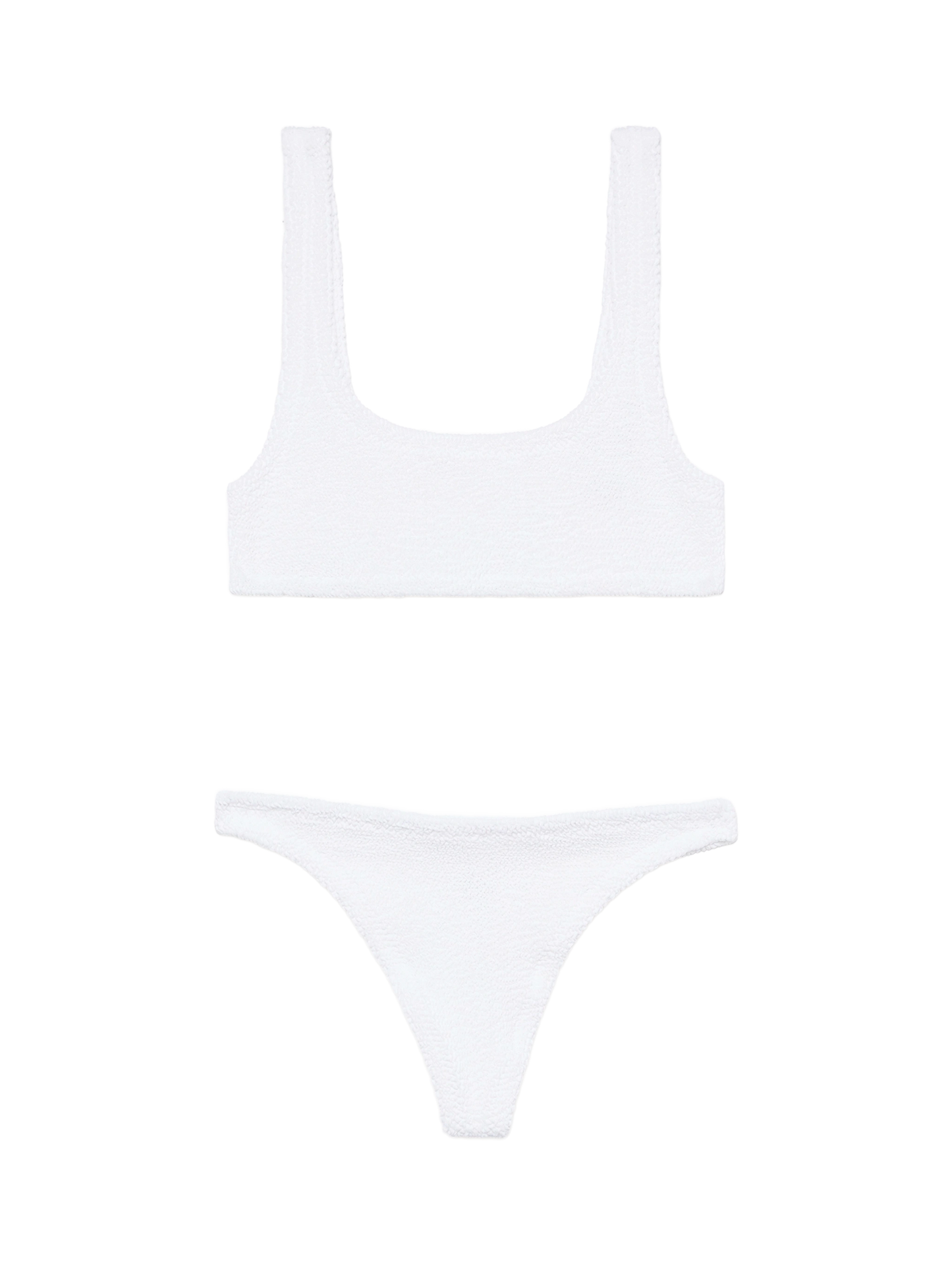 Naomi white crinkle cheeky swim briefs - Naima white crinkle classic bralette top