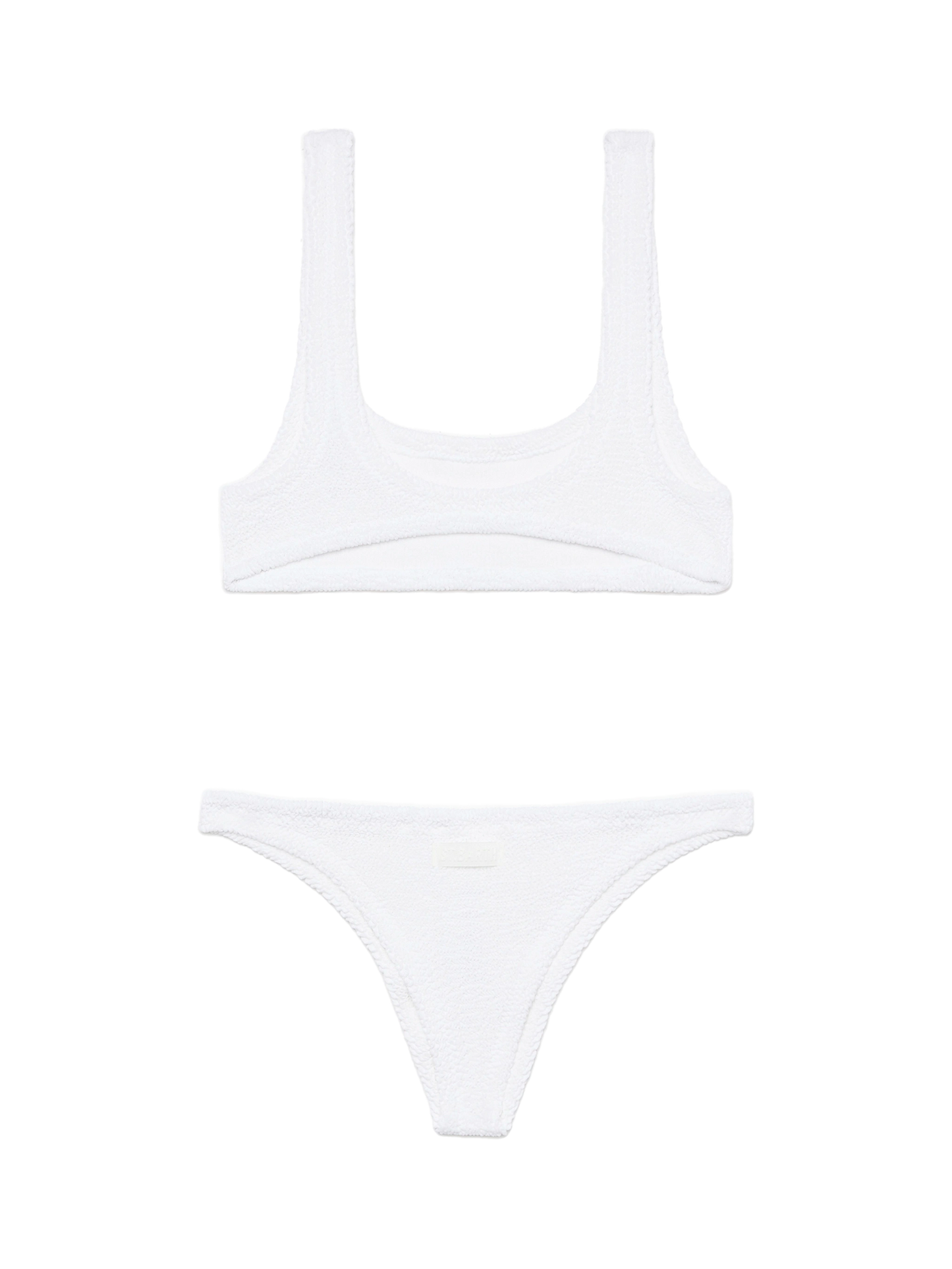 Naomi white crinkle cheeky swim briefs - Naima white crinkle classic bralette top